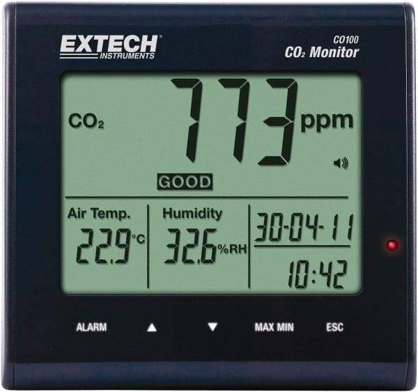 Extech - 23 to 122°F, 0 to 99.9% Humidity Range, Air Quality Monitor - A1 Tooling