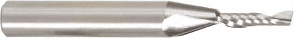 Amana Tool - 1/8" Cutting Diam x 1/2" Length of Cut, 1 Flute, Upcut Spiral Router Bit - Uncoated, Right Hand Cut, Solid Carbide, 2" OAL x 1/8" Shank Diam, 30° Helix Angle - A1 Tooling