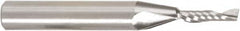 Amana Tool - 1/8" Cutting Diam x 1/2" Length of Cut, 1 Flute, Upcut Spiral Router Bit - Uncoated, Right Hand Cut, Solid Carbide, 2" OAL x 1/8" Shank Diam, 30° Helix Angle - A1 Tooling