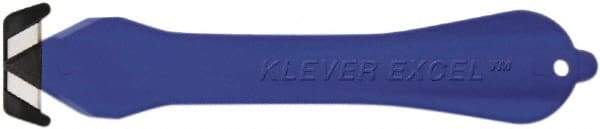 Klever Innovations - Fixed Safety Cutter - 1-1/4" Carbon Steel Blade, Blue Plastic Handle, 1 Blade Included - A1 Tooling