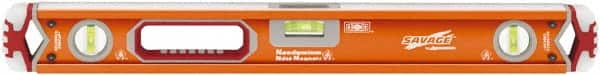 SAVAGE by SWANSON - Magnetic 24" Long 3 Vial Box Beam Level - Aluminum, Orange - A1 Tooling