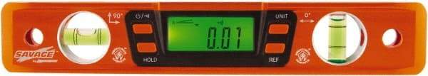 SAVAGE by SWANSON - Magnetic 9" Long 2 Vial Torpedo Level - Aluminum, Orange - A1 Tooling