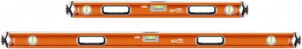 SAVAGE by SWANSON - 32" & 54" Long 3 Vial Box Beam Level - Aluminum, Orange - A1 Tooling