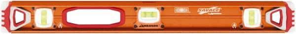 SAVAGE by SWANSON - Magnetic 24" Long 3 Vial I-Beam Level - Aluminum, Orange - A1 Tooling