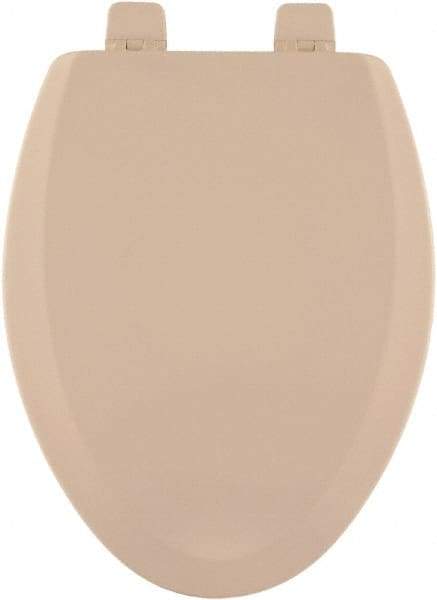 CENTOCO - 18.9 Inch Long, 2 Inch Inside Width, Polypropylene and Wood Plastic Composite, Elongated, Closed Front with Cover, Toilet Seat - 14 Inch Outside Width, Residential Installation, Bone and Almond - A1 Tooling