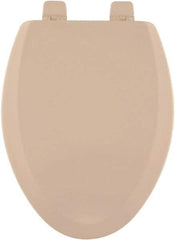 CENTOCO - 18.9 Inch Long, 2 Inch Inside Width, Polypropylene and Wood Plastic Composite, Elongated, Closed Front with Cover, Toilet Seat - 14 Inch Outside Width, Residential Installation, Bone and Almond - A1 Tooling