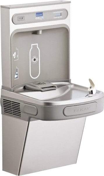 ELKAY - 8 GPH Cooling Capacity Barrier Free Wall Mounted Water Cooler & Fountain - Bottle Filling, 20 to 105 psi, 0.20 hp, Stainless Steel - A1 Tooling