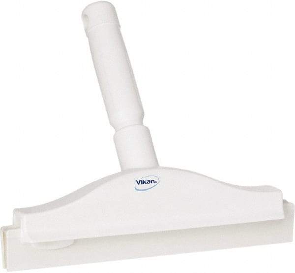 Vikan - 10" Rubber Blade Floor Squeegee - Double Edge, White, Plastic Holder - A1 Tooling