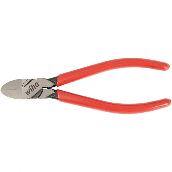 Wiha - 6-3/10" OAL, 18 AWG Capacity, Flush Flush Cutter - Vinyl Handle - A1 Tooling