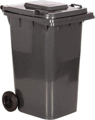 Vestil - 64 Gal Gray Rectangle Trash Can - Polyethylene, None Graphic, 39-15/16" High x 28-1/2" Long x 23-1/2" Wide, Lid Included - A1 Tooling