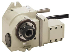 Yuasa - 2 Spindle, 100 Max RPM, 0.53 hp, Horizontal & Vertical CNC Collet Rotary Indexer - 20 kg (44 Lb) Max Horiz Load, 150.11mm Centerline Height - A1 Tooling