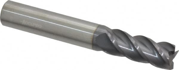 Accupro - 5/16", 4 Flute, Single End, Solid Carbide, 0.09" Corner Radius End Mill - 4" OAL, 40° Helix, Right Hand Flute, 1-5/8" LOC, Right Hand Cut - A1 Tooling