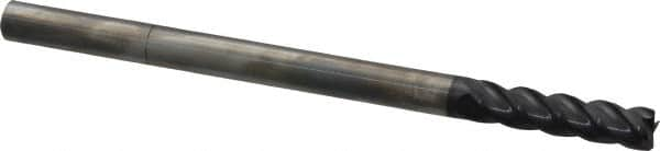 Accupro - 3/8", 4 Flute, Single End, Solid Carbide, 0.03" Corner Radius End Mill - 6" OAL, 40° Helix, Right Hand Flute, 1-1/2" LOC, Right Hand Cut - A1 Tooling