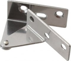 Sugatsune - 1-7/64" Long x 1-37/64" Wide x 1-1/2" Thick, Plain 430 Stainless Steel, Left Hand Overlay Door Pivot Hinge - 3" Pin Diam, 6 Holes, 1 Knuckle, 3.9 Lb Capacity, 18" Leaf Height - A1 Tooling