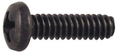 Made in USA - #10-32 UNF, 1" Length Under Head Phillips Drive Machine Screw - Pan Head, Grade 300 Stainless Steel, Black Oxide Finish, Without Washer - A1 Tooling