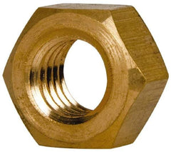 Value Collection - 7/16-14 UNC Brass Right Hand Hex Nut - 11/16" Across Flats, 3/8" High, Brass Finish - A1 Tooling