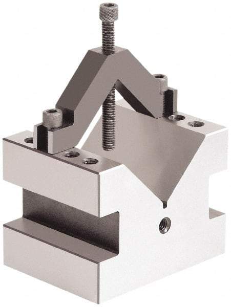 Value Collection - 2-1/4" Max Capacity, 90° Angle, Hardened Steel V-Block - 4" Long x 3" Wide x 3" High, Sold as Individual - A1 Tooling