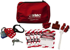 NMC - 12 Piece Electrical Lockout Kit - 3/4 Inch Vertical Shackle Clearance, Comes in Pouch - A1 Tooling