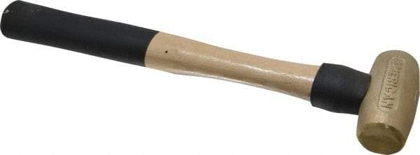 American Hammer - 1-1/2 Lb Head 1-3/8" Face Brass Head Hammer - 12" OAL, Wood Handle - A1 Tooling