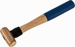 American Hammer - 1 Lb Head 1-1/8" Face Bronze Nonmarring Hammer - 12" OAL, Wood Handle - A1 Tooling