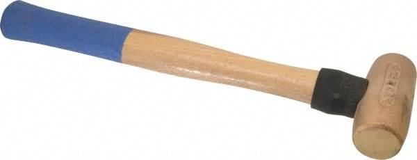 American Hammer - 3 Lb Head 1-1/2" Face Bronze Nonmarring Hammer - 15" OAL, Wood Handle - A1 Tooling