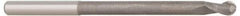 Accupro - 1/4" Diam, 1/2" LOC, 4 Flute Solid Carbide Ball End Mill - Uncoated, Single End, 4" OAL, 1/4" Shank Diam, Spiral Flute - A1 Tooling