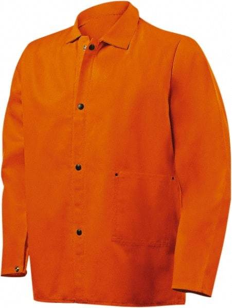 Steiner - Size M Welding & Flame Resistant/Retardant Jacket - Orange, Cotton, Snaps Closure, 40 to 42" Chest - A1 Tooling