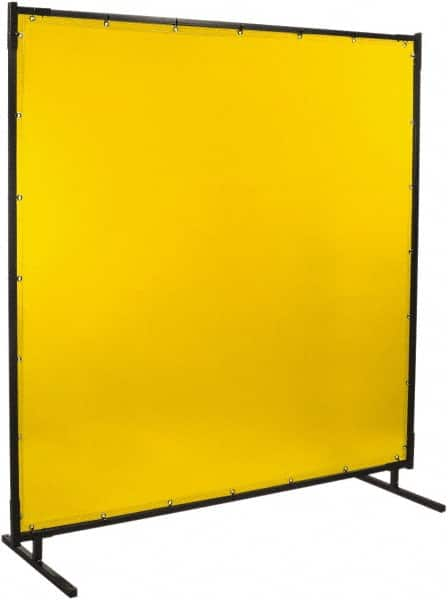 Steiner - 6 Ft. Wide x 6 Ft. High x 1 Inch Thick, 14 mil Thick Transparent Vinyl Portable Welding Screen Kit - Yellow - A1 Tooling