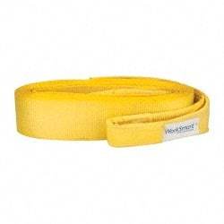 Value Collection - 30' Long x 4" Wide, 35,000 Lb Basket Capacity, 1 Ply, Polyester Web Sling - Yellow - A1 Tooling