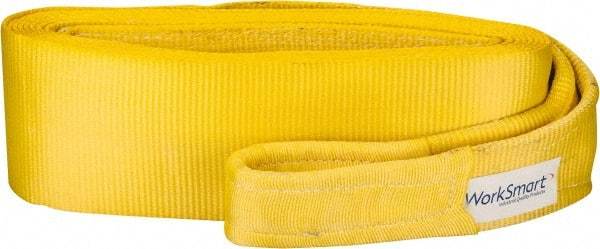 Value Collection - 30' Long x 6" Wide, 55,000 Lb Basket Capacity, 1 Ply, Polyester Web Sling - Yellow - A1 Tooling