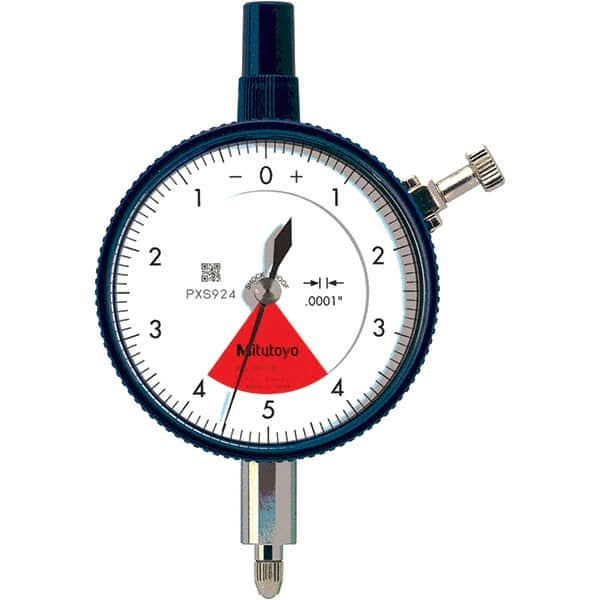 Mitutoyo - 0.008" Range, 4-0-4 Dial Reading, 0.0001" Graduation Dial Drop Indicator - 2.24" Dial, 0.01" Range per Revolution, 0.0001" Accuracy - A1 Tooling