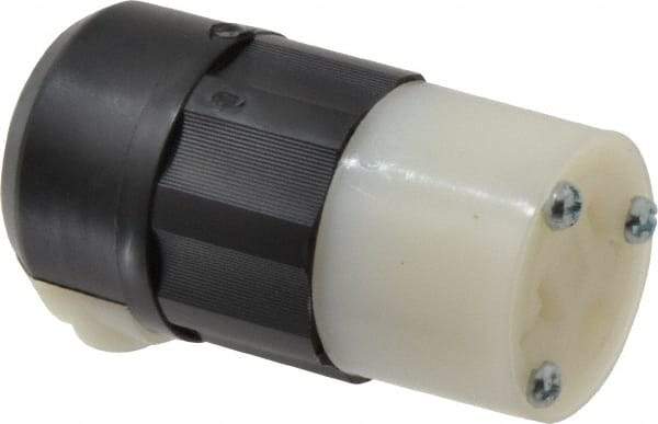 Leviton - 125 VAC, 20 Amp, 5-20R NEMA, Straight, Self Grounding, Industrial Grade Connector - 2 Pole, 3 Wire, 1 Phase, Nylon, Black, White - A1 Tooling