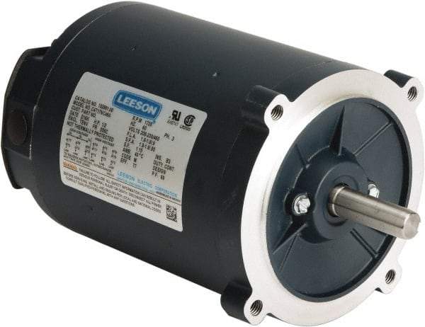 Leeson - 1/3 Max hp, 1,800 Max RPM, Electric AC DC Motor - 230/460 V Input, Three Phase, S56C Frame, C-Face Mount, TENV Enclosure - A1 Tooling