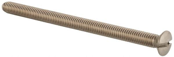 Value Collection - M6x1.00 Metric Coarse, 90mm OAL Slotted Drive Machine Screw - Oval Head, Grade 18-8 & A2 Stainless Steel, Uncoated, Without Washer - A1 Tooling