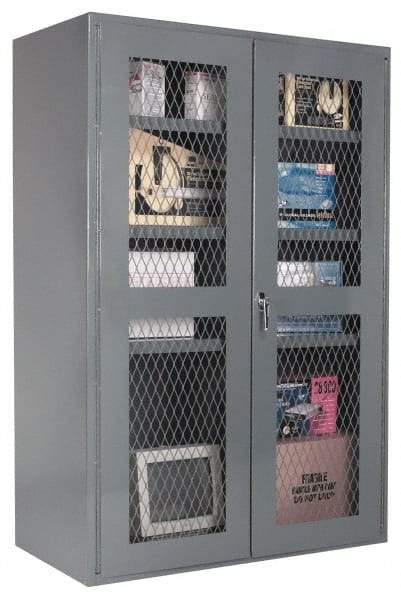 Durham - 3 Shelf Visible Storage Cabinet - Steel, 36" Wide x 24" Deep x 72" High, Gray - A1 Tooling