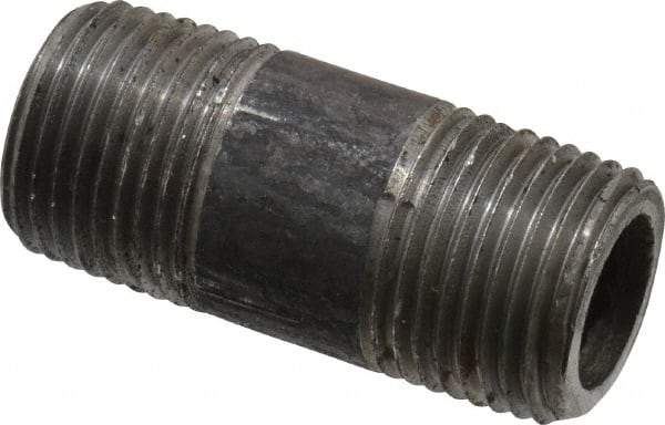 Value Collection - Schedule 80, 3/8" Diam x 1-1/2" Long Black Pipe Nipple - Threaded - A1 Tooling