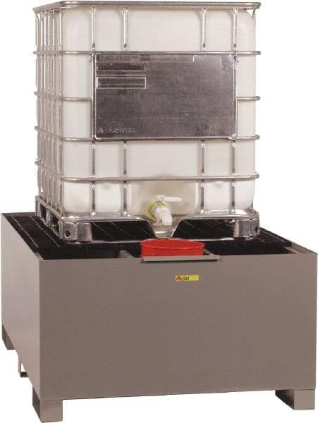 Little Giant - 400 Gallon Steel IBC Sump - 76 Inch Long x 51 Inch Wide x 29 Inch High, 1 Tote, 10,000 Lbs. Load Capacity, Include Pail Holder Shelf - A1 Tooling