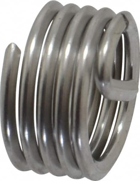 Recoil - M10x1.50 Metric Coarse, 10mm OAL, Free Running Helical Insert - 4-7/8 Free Coils, Tanged, Stainless Steel, Bright Finish, 1D Insert Length - A1 Tooling