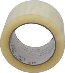 3M - 3" x 110 Yd Clear Acrylic Adhesive Sealing Tape - Polypropylene Film Backing, 1.6 mil Thick, 40 Lb Tensile Strength, Series 302 - A1 Tooling