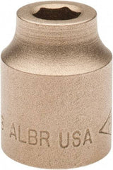 Ampco - 3/8", 1/2" Drive, Standard Hand Socket - 6 Points, 1-3/16" OAL, Aluminum Bronze - A1 Tooling