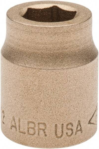 Ampco - 1/2", 1/2" Drive, Standard Hand Socket - 6 Points, 1-3/16" OAL, Aluminum Bronze - A1 Tooling