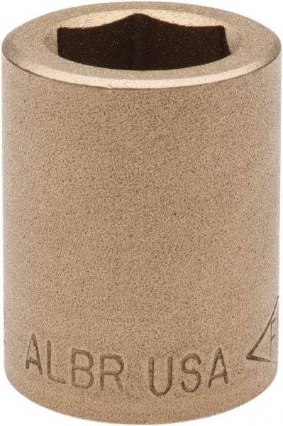 Ampco - 19/32", 1/2" Drive, Standard Hand Socket - 6 Points, 1-3/16" OAL, Aluminum Bronze - A1 Tooling