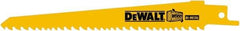 DeWALT - 6" Long x 3/4" Thick, Bi-Metal Reciprocating Saw Blade - Straight Profile, 5 to 8 TPI, Toothed Edge, Tang Shank - A1 Tooling