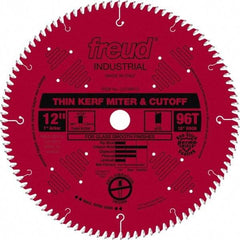 Freud - 12" Diam, 1" Arbor Hole Diam, 96 Tooth Wet & Dry Cut Saw Blade - Carbide-Tipped, Standard Round Arbor - A1 Tooling