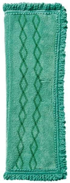 Rubbermaid - 19-1/2" Long x 14" Wide Microfiber Dust Mop Pad - Quick Connect, Green, Fringed Head - A1 Tooling