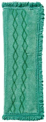 Rubbermaid - 19-1/2" Long x 14" Wide Microfiber Dust Mop Pad - Quick Connect, Green, Fringed Head - A1 Tooling