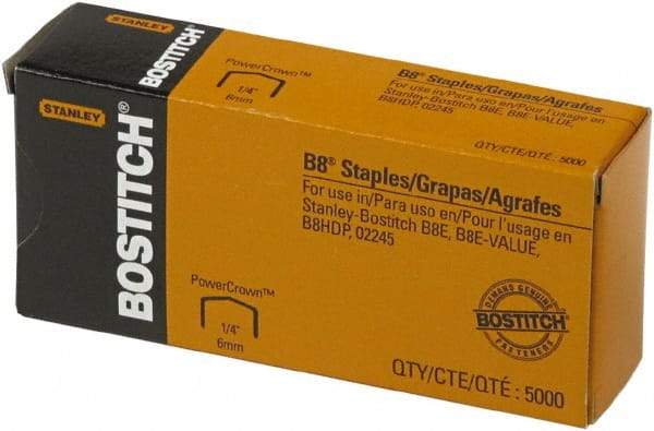 Stanley Bostitch - 1/4" Leg Length, Steel Standard Staples - 30 Sheet Capacity, For Use with Bostitch B8 Staplers - A1 Tooling