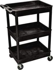 Luxor - 300 Lb Capacity, 24" Wide x 18" Long x 38" High Shelf Cart - 3 Shelf, Plastic - A1 Tooling