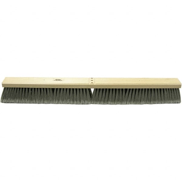 Weiler - 24" Medium Duty Polyester Push Broom - 3" Bristle Length, Wood Block, Bolt-On Handle Connection, Handle Sold Separately - A1 Tooling