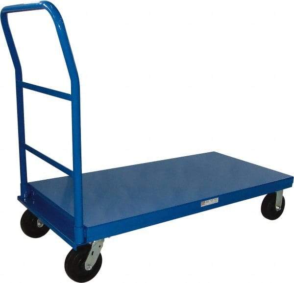 PRO-SOURCE - 3,000 Lb Capacity Steel Platform Truck - Steel Deck, 36" OAW, Phenolic Casters - A1 Tooling